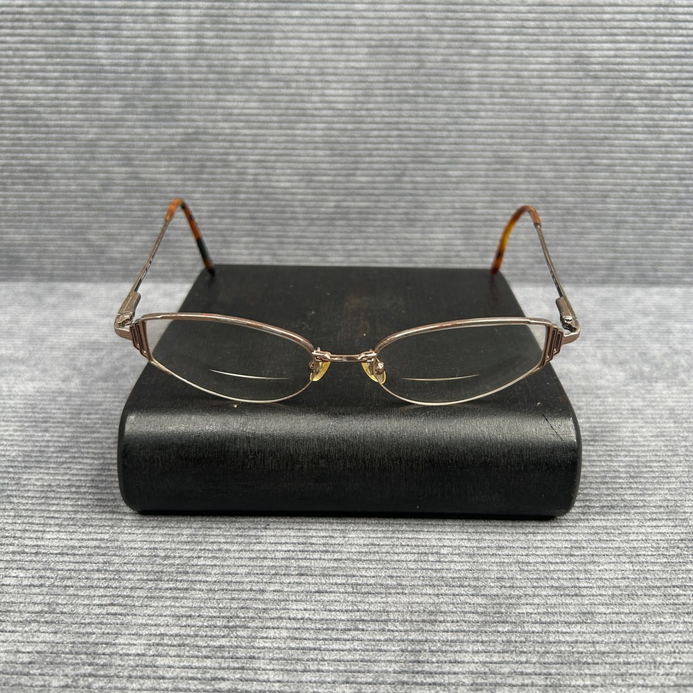 Essence ES166 Bronze Oval y2k Eyeglasses Tortoise Accent Bifocal 53-17-140 Vtg
